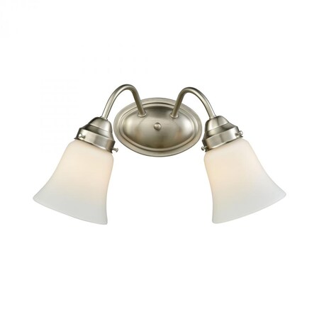 Thomas Califon 2-Light for the Bath in Brushed Nickel with White Glass CN570212